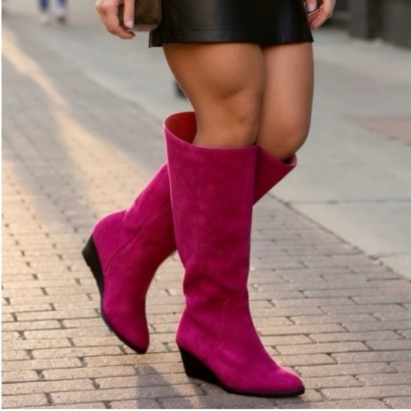 NWT Wide calf + extra wide width burgundy boots - Picture 2 of 11